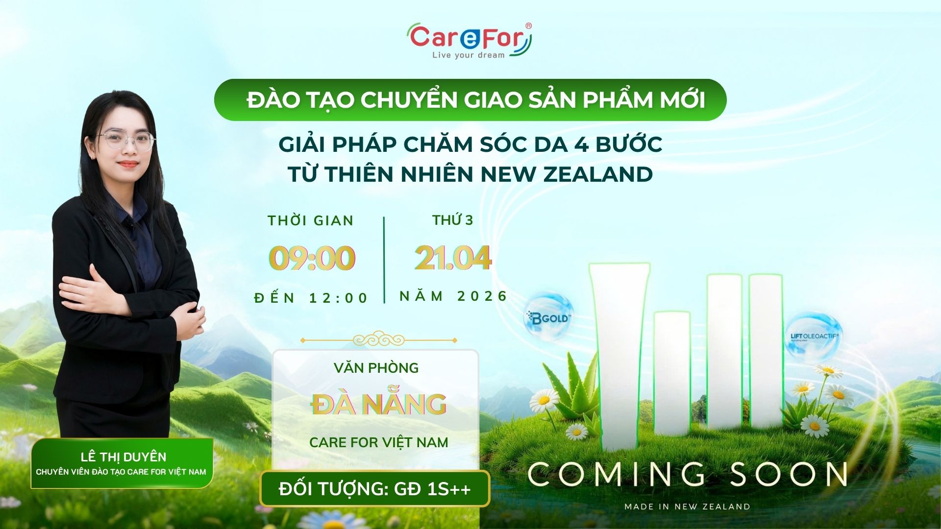 ĐÀO TẠO SẢN PHẨM MỚI - BỘ GIẢI PHÁP CHĂM SÓC DA 4 BƯỚC TỪ THIÊN NHIÊN NEW ZEALAND - ĐÀ NẴNG 21/04